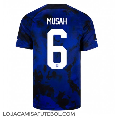 Camisa de Futebol Estados Unidos Yunus Musah #6 Equipamento Secundário Mundo 2022 Manga Curta